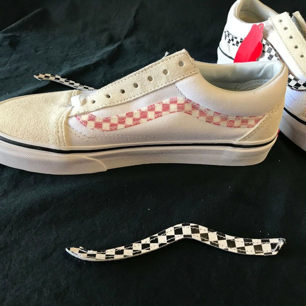 Vans Old Skool Shoes W 8.5 M 7.0 Removable Side Stripe V Black Red White - Image 5